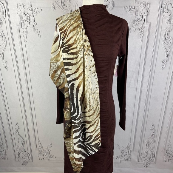 Brown Bodycon Sweater Dress - Picture 4 of 6